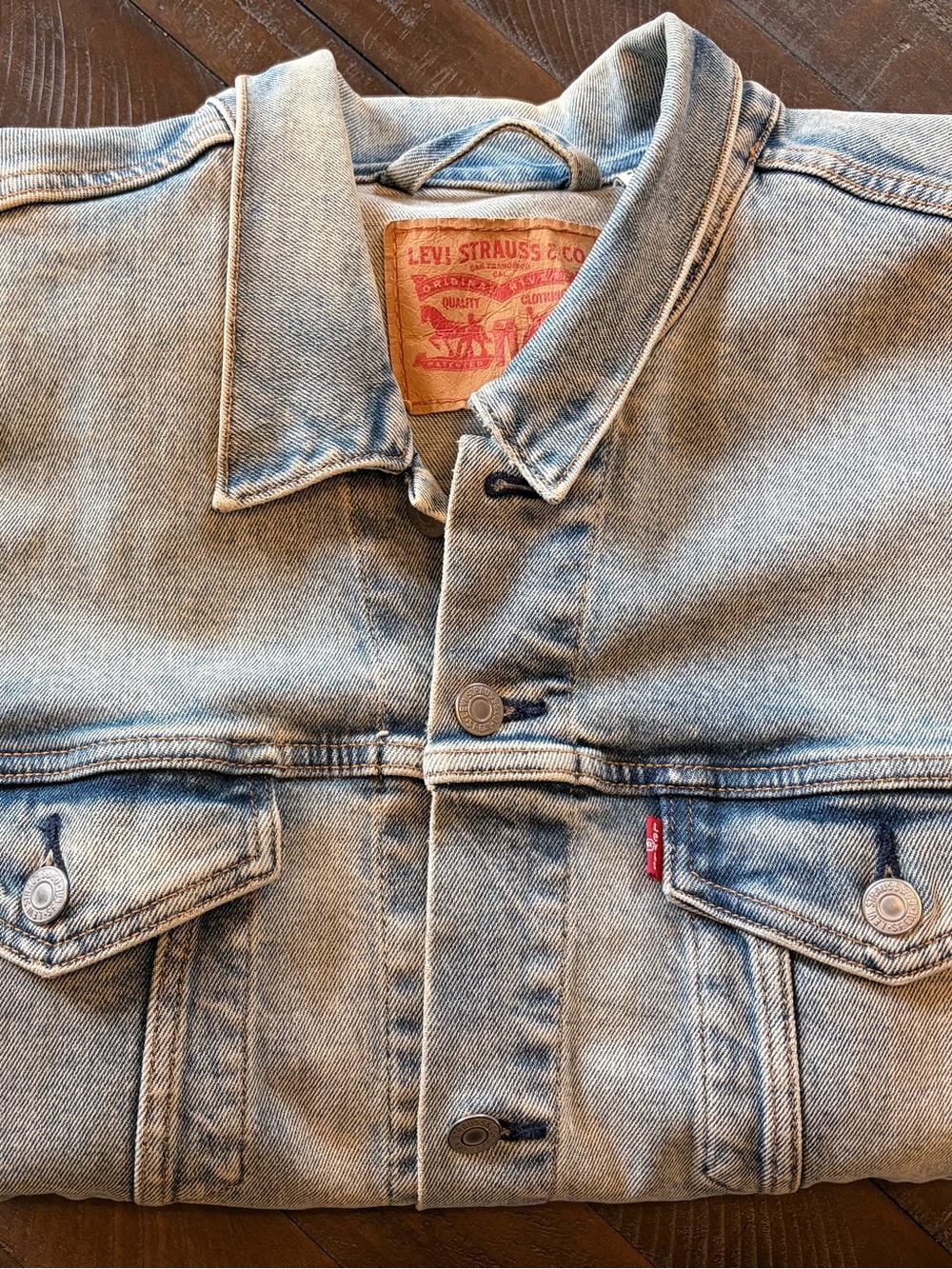 Levi’s MEN’S light wash denim jacket.